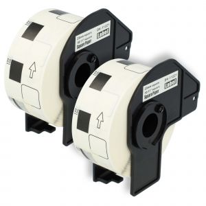 vhbw 2x Rouleau d'&eacute;tiquettes + support 23mm x 23mm (1000 &eacute;tiquettes) compatible avec Brother PT QL-720 &eacute;tiqueteuse - premium blanc - Neuf