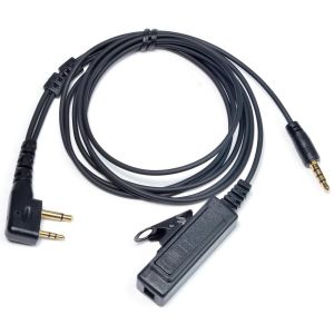 LORANKA-Cavo audio universale 2-pin a 3,5 mm con PTT compatibile con Midland G7 pro G8 G9 pro M24 M24 Plus M48 M99 G6 XT G7 XTR e 3,5 mm Audio Input Interface Headsets with Microfoni - Neuf