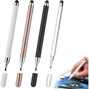 4 pi&iquest;&iquest;ces 2 en 1 stylo tactile pour tablette, compatible avec iPad/iPhone/Samsung/Android/IOS, stylo tablette universel - Neuf