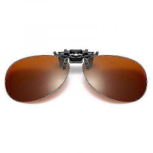 Polarized Clip On Sunglasses Rimless Driving Glasses For Prescription Glasses--Brown - Neuf
