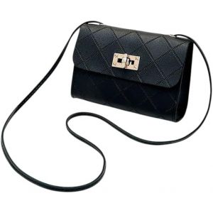 RFCBC-Petit sac à main noir élégant pour femme, bandoulière type crossbody, design élégant classique avec fermeture métallique, idéal pour fête, événements, mariages, dîner ou utilisation quotidienne - Neuf