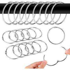 NBGCM-40 Anneaux de Rideau à Ouvrir 50 mm, Anneaux de Rideaux Anneau Rideau Douche Ronds pour Anneaux Tringles à Rideaux et Rideau Rail - Neuf