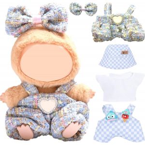 Lot de 5 v&ecirc;tements pour poup&eacute;e de 17 cm Accessoires avec jupe violette Bonnet d'ours blanc Mini appareil photo &Eacute;pingle &agrave; cheveux avec n?ud Pour gar&ccedil;ons et filles Cadeau (sans poup&eacute;e) - Neuf