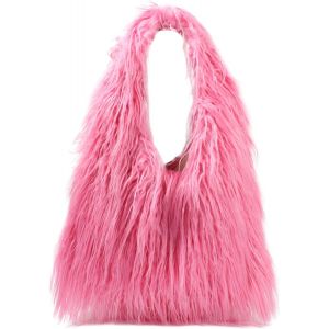 TZF-Sac &agrave; main douillet pour femme - Sac fourre-tout d'hiver chaud et moelleux - Grand sac en peluche - En fourrure synth&eacute;tique - Pour l'universit&eacute;, le travail, les filles, l'&eacute;cole - Neuf