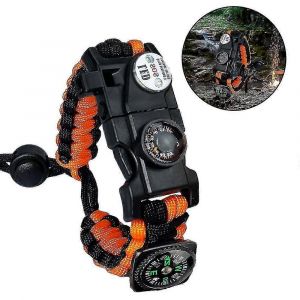 Bracelet R&eacute;glable, Bracelet De Sport D'urgence, Orange Et Noir - Neuf