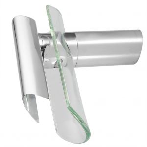 HJLIAN Robinet de lavabo de salle de bain en verre, cascade, mitigeur de lavabo chrome (prise americaine 3/8''C, 9/16'') - Neuf