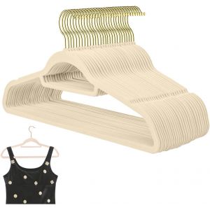 LETNERNY-10 Pièces Cintres En Plastique, Cintres Antidérapants, Cintres En Velours Avec Porte-Cravate, Peuvent Etre Pour Les Manteaux, Robes, Chem s - Neuf
