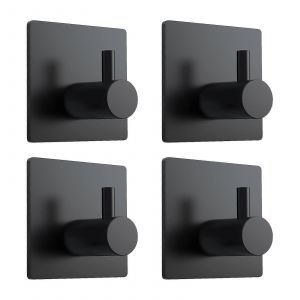 Adhésif En Acier Inoxydable Crochets De 4-Pack, Monté Sur Le Mur, Pas De Forage, Lourds, Cuisine Et Salle De Bains Organisateur - Neuf
