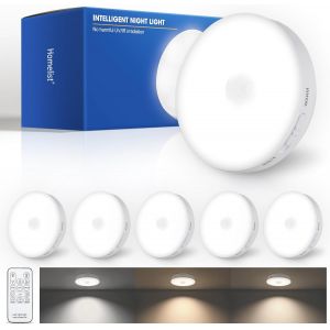 Ln6 U2013 Lot De 6 Lampes Super Lumineuses Pour Dessous D'armoire, 1500 Mah, Rechargeables, D&eacute;tecteur De Mouvement, Avec T&eacute;l&eacute;commande, Veilleuse &Agrave; Piles Pour Cuisine, Mur, Escalier, Placard - Neuf