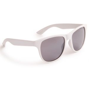 Lunette De Soleil Mixte Forme Retro Blanche Cerre Fum&eacute; Noir - Neuf