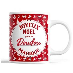 Tasse No&euml;l Doudou homme Rouge | Mug pr&eacute;nom Id&eacute;e Cadeau Secret Santa - Neuf
