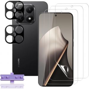 LORANKA-Film de Protection d'&eacute;cran pour Xiaomi 15T/Xiaomi 15T Pro (Pas Verre Tremp&eacute;) 3 Pi&egrave;ces TPU Films Hydrogel + 2 Pi&egrave;ces Cam&eacute;ra Arri&egrave;re Protecteur, HD Ultra Anti-Rayures Flexible Protection &eacute;cran - Neuf