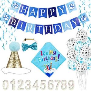 Ensemble De Célébration D'anniversaire Paw-Some - Bandana, Chapeau, N?Ud Papillon Et Bannière Pour Des Fêtes De Chien Élégantes - Neuf