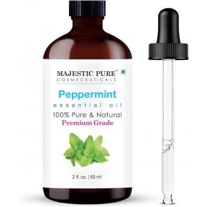 Jgd-Huile Essentielle De Menthe Poivr&eacute;e Pure Majestic Avec Compte-Gouttes En Verre - 2 Fl Oz - Huile De Menthe Poivr&eacute;e 100% Pure Et Naturelle - Huiles Essentielles De Qualit&eacute; Sup&eacute;rieure Pour Diffuseu - Neuf