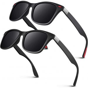 Lunettes De Soleil Homme Polarisées Vintage Tr90 Mode Classiques Ultraléger Carrées 100% Protection Uv400 Lunettes De Soleil - Neuf
