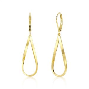 Kalanka-Boucles D'oreilles Pendantes En Argent 925 Hypoallerg&eacute;niques Avec Pendentif Double Torsad&eacute;/Spirale/Geuille/Gouttes D'eau Boucles D'oreilles Longues Boho Pour Femme - Neuf