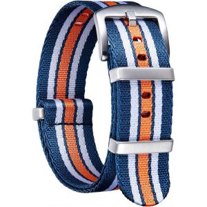 Bracelet De Montre En Nylon Balistique Militaire Remplacement Bracelet Montre Tressé Avec Noir/Argent Boucle En Acier Hommes Femmes 20 Couleurs 18mm 20mm 22mm 24mm (Version De Mise À Niveau).[U2340] - Neuf