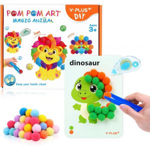 Mdy-Ensemble De Bricolage Enfant Avec Pompons - Kit Créatif Pour Le Développement De La Coordination Et L'activité Manuelle Des Enfants, Pour Des Heures D'amusement-Animal - Neuf