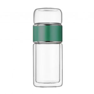 Bouteille Infuseur à Thé 420ml, Double Couche En Acier Inoxydable, Bouteille D'eau En Verre Anti-Fuite Pour Le Bureau, Les Voyages Et La Maison - Neuf