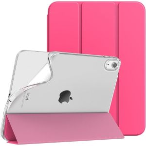 Kal-Coque Pour Ipad A16 11ème Génération 11 Pouces 2025, Ipad 10ème Génération 2022 10,9 Pouces, Mince Étui Tri-Fold En Tpu Souple Translucide Avec Réveil/Sommeil Auto, Rose Brillante - Neuf