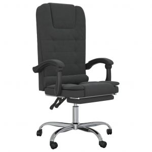 Fauteuil de massage inclinable de bureau informatique &eacute;tude velours noir Helloshop26 02_0025423 - Neuf