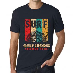 Homme Tee-Shirt Surf D'&eacute;t&eacute; &Agrave; Gulf Shores - Summer Time Surf In Gulf Shores - T-Shirt Graphique &Eacute;co-Responsable Vintage Cadeau Nouveaut&eacute; - Neuf