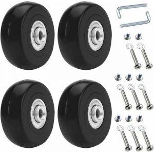4 pieces Roue Valise Universelle,50 x18mm Roues De Rechange pour Bagages,Roulettes De Rechange pour Valise,Roues De Valise a Bagages,Caoutchouc Metal Valise Kit pour Valise,Chariot a Main,Poussette..D goodnice - Neuf