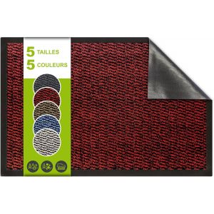 Eryi-® | Tapis D'entrée Intérieur | Paillasson Durable Et Antidérapant | Absorbe L'eau Et Ramasse La Saleté | Facile À Nettoyer | Collection Spectrum (Rouge, 40x60cm) - Neuf