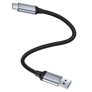Thef-Cable Usb C Court 20cm, Usb 3.0 Vers Usb Type C Charge Rapide 3a Mini Chargeur Type C Nylon Tressé Compatible Avec Sumsung Galaxy S24 S23 S22, Pour Huawei P60 P50, Pour Xiaomi 14 13(Noir) - Neuf