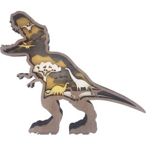 3D Velociraptor en Bois de Mur d'Art de la Forêt des Statues d'Animaux,Décoration pour la Maison,Bureau,Ferme,Chalet Rustique,Maison de campagne de Chambre à coucher,Cadeau d'Anniversaire - Neuf