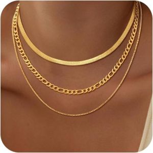 Kal-Collier Chaîne Serpent Or/Argent Femme Collier Femme Acier Inoxydable Chaîne Tour De Cou Réglable Bijoux Multicouches Pour Femmes - Neuf