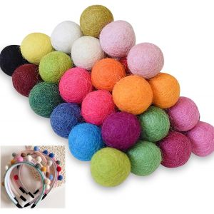 Letnerny-50 Pcs Pompons Loisirs Creatifs, 2 Cm Balle Interactive Pour Chat, Boules De Chat Douces Pompons Pour Le Bricolage, L'artisanat Cr&eacute;atif(Couleurs M&eacute;lang&eacute;es) - Neuf