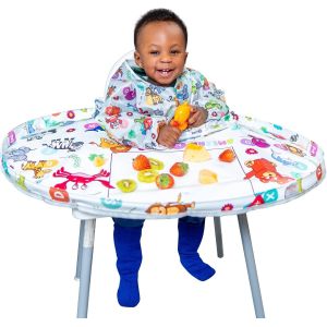 Bavoir Imperm&eacute;able Avec Plateau &iquest; Bavoir Manches Longues Pour Chaise Haute &iquest; Tablier B&eacute;b&eacute; Pour Manger D&egrave;s 6 Mois &iquest; Id&eacute;al Cadeau De Naissance &iquest; Anti-Gaspillage Avec Zone De Dessin - Neuf