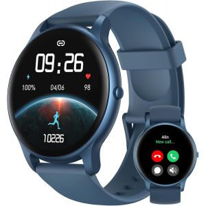 Montre Connect&eacute;e Homme Femme Avec Appels Bluetooth, Montre Sport Avec 100+ Sportifs, &Eacute;tanche Ip68, Moniteur Sommeil, Fr&eacute;quence Cardiaque, Podom&egrave;tre, Smartwatch Pour Android Ios, Sprod1, Bleu - Neuf