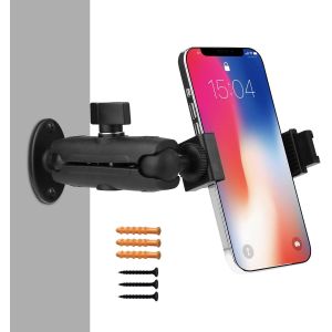 Support Mural pour t&eacute;l&eacute;phone Portable avec t&ecirc;te sph&eacute;rique &agrave; 360 degr&eacute;s pour t&eacute;l&eacute;phone de 3,5 &agrave; 7"", iPhone 14 13, Samsung Galaxy, Nexus pour Maison, Camion, Voiture, GPS, cam&eacute;ra LED - Neuf