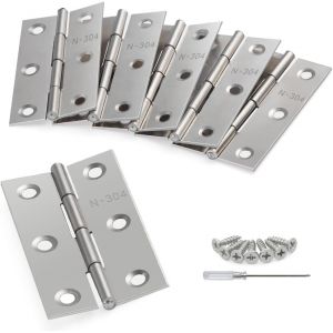 2.6"" Crosse Pliante Hinges20pcs 66mm en Acier Inoxydable Charnières de Porte de Roulement à Billes Charnières en Acier coupe-Feu Interne des Charnières de Porte de Fenêtre,Armoires, Boîtes en Bois - Neuf