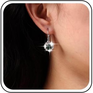 Kal-Boucles D'oreilles Vert Émeraude Boucles D'oreilles Halo En Cristal Boucles D'oreilles Pendantes En Cristal Émeraude Boucles D'oreilles Pendantes En Pierres Vertes Bijoux Pour Femmes Et Filles - Neuf