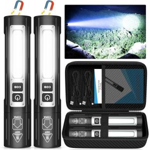 DOOL-Lampe De Poche Led Rechargeable-Lampe De Poche Extrêmement Lumineuse-Mini Lampe De Poche Avec 8 Modes-Lampe À Main Étanche Pour Camping,Randonnée,Pêche,Extérieur,Urgence - Neuf