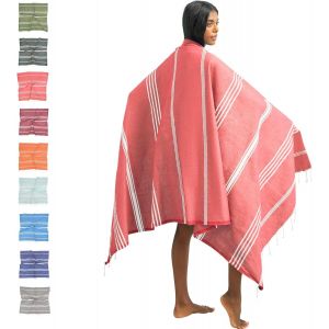Serviette De Plage (Coton) Xxl 100x200 Cm,Fouta|Léger,Compacte,Longue,Haut De Gamme-Grande Drap De Plage Serviette Hamam,Femme Et Homme,Serviette Pestemal.[O178] - Neuf