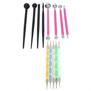 13 En 1 Double Fin Pointillant Argile Peinture Stylet Stylet Outils Ensemble Bricolage (Ensemble Rouge) - Neuf