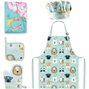 Tablier Pour Enfants Avec Sangle Réglable Pour Garçons Et Filles,100 % Coton,Tablier De Chef Avec Poche Pour Cuisine - Neuf