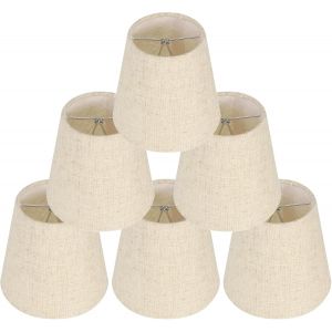 Subzonal-6 Pièces Abat-Jour Pour Lampes De Table Lampe,Abat Jour Clip, Abat Jour,Remplacement Abat Jours En Lin Petits Abat Jours Avec Clip Pour Table De Chevet, Applique Murale En Cristal,Lustre De - Neuf