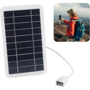 Kalcx-Panneau Solaire Portable 2w 12v 1000ma Avec Port Usb Chargeur Solaire Pour Randonnée,Camping,Et Activités Extérieures,Étanche Ip65,Cadre En Plaque Époxy Durable,Câble Usb Inclus - Neuf
