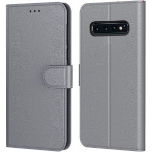 Kal-Etui Coque Pour Samsung Galaxy S10 Protection Etui Housse Premium En Cuir Pu,Fermeture Magnétique,Plusieurs Couleurs Disponible Pour Galaxy S10 (6,1 Pouces) (Book Gris) - Neuf