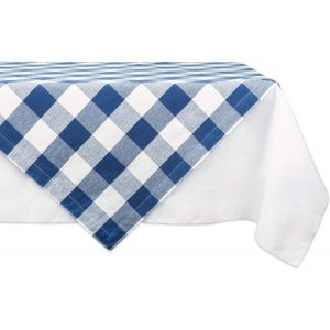 Eryi-Chemin De Table À Carreaux En Coton Pour Dîner De Famille Ou Rassemblements, Fêtes En Intérieur Ou En Extérieur, Et Utilisation Quotidienne, Bleu Marine Et Crème., 40x40 - Neuf