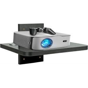 Étagère Flottante pour Meuble TV, Meuble TV Suspendu Support Mural pour Projecteur Média de Divertissement Étagère DVD pour PS4/Décodeur de Câbles/Lecteurs DVD/Console de Jeu (Gris 1Couche) - Neuf