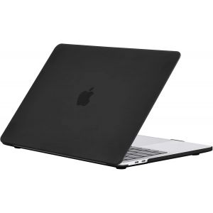 Mat Coque Macbook Pro 13 Pouces M2 M1 2022-2016 A2338 A2289 A2251 A2159 A1989 A1706, Plastique Case Rigide Étui Pour Macbook Pro 13 Avec Touch Bar - Noir Mat Transparent - Neuf
