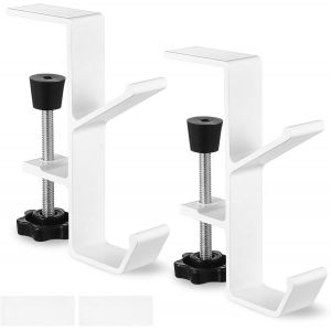 LORANKA-2 Pcs Porte Sac &agrave; Main Table, Accroche Sac a Main pour Table, Support de Crochet de Suspension de Bureau Vis R&eacute;glables 7,5-55 mm, Supports de Casque, Crochets pour Sacs &agrave; Mains Restaurant - Neuf