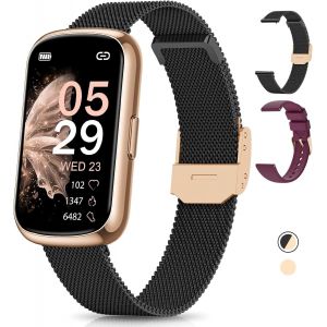 Montre Connectée Femme, 1.47"" Bracelet Connectée, 24 Sports 24h Fréquence Cardiaque Spo2 Sommeil Fonction Féminine Ip68 Étanche Smartwatch Podometre Trackers D'activité Pour Android Ios Argent - Neuf