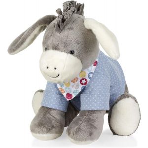 TDRFL-Animal En Peluche Emmi,Pour B&eacute;b&eacute; D&egrave;s La Naissance,37 Cm,Gris/Bleu Clair,3022000,L - Neuf